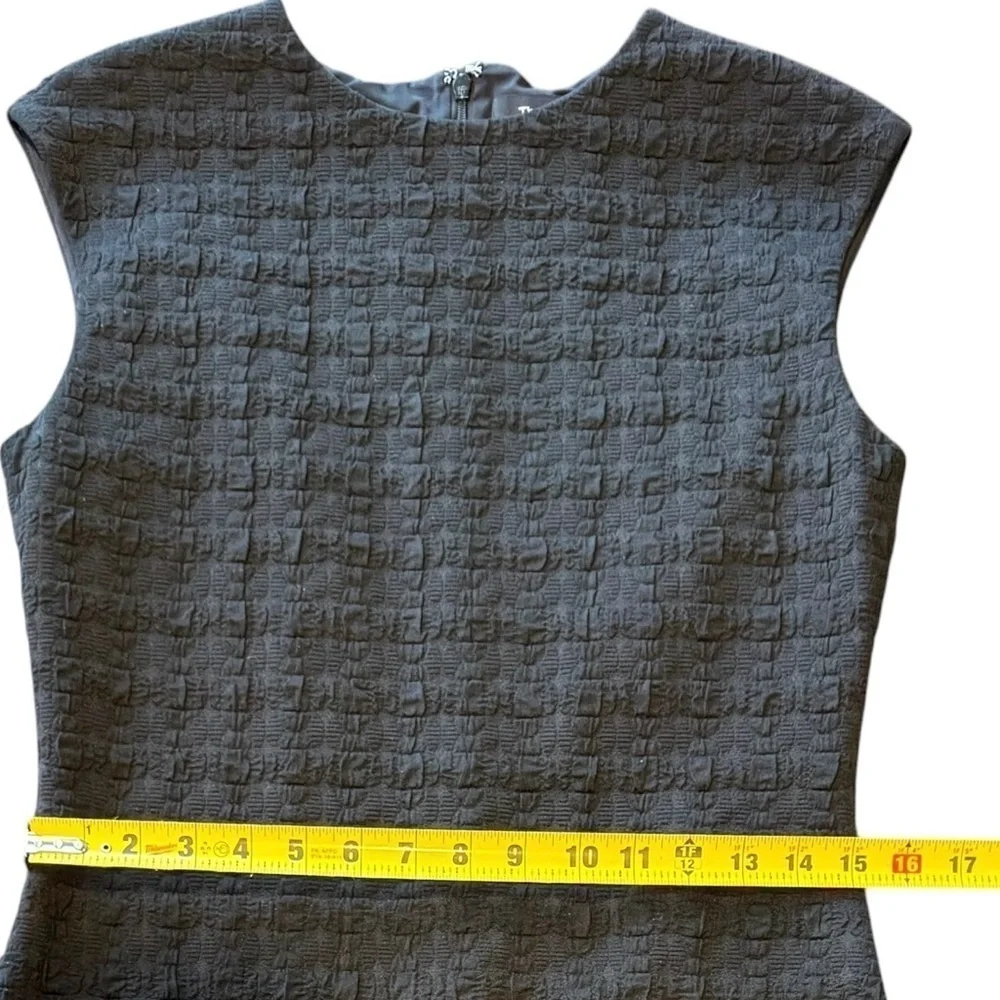 Theory Cap Sleeve Shift Dress Checkered Textured Women’s Size 6 - Picture 8 of 11